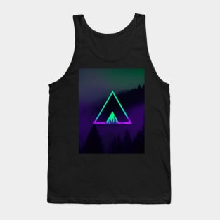 Neon Triangle: A Contrast of Nature and Technology Tank Top